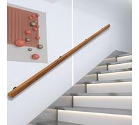 Wooden Stair Clete Kit with Metal Bracket Non Slip Indoor/Outdoor Railing for Wall Mount Safe for Villas & Balconies (A 600CM) Durable & Stylish