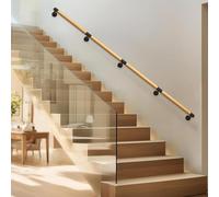 Wooden Stair Handrails, Hand Railings for Stairs Indoor Outdoor, Wall Mount Stair Banister Railing for Home Garden Corridor Lofts Decor Step Baluster(16.4ft/500cm)