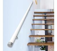Wooden Stair Handrails Non-Slip Grab Bar Kit with Brackets for Elderly and Children, Safe Support Rod for Interior Corridors, Villa, and Loft Spaces