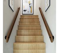 Wooden Stair Handrails - Safety Banister with Wall Brackets for Interior Stairs Condo Loft Villa & Garden - 10 FT Durable Railings for Enhanced Safety & Style