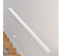 Wooden Stair Handrails, White handrails, Indoor Anti-Slip Handrails, Attic Stair Decoration, Corridor Support Rods, Wall Handrail with Installation Kit. (White, 400cm)