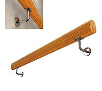 Wooden Stair Rail Safe Nonslip Hand Railing with Metal Bracket 80cm WallMounted Support Rod for Staircase Corridor Safety Durable Stair Rails Kit