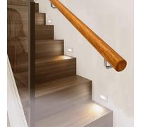 Wooden Stair Railing 3.5-4.5m Non-Slip Rounded Edges Safe & Supportive il for Stairs Indoor/Outdoor Use 1.2m Height & Stylish