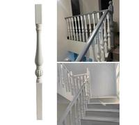 Wooden Stair Spindles Replacement Kit - Minimalist Balusters for Contemporary Use in Landing and Slant Applications