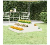 Wooden Stair-Step Planter White Pine 80x80x27cm Solid Pine Raised Bed for Garden