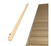 Wooden Staircase Handrail for Indoor Stairs Wall Mount Safety Railing Kit for Villa & Loft Essential Guardrail for Elderly & Children (110cm)