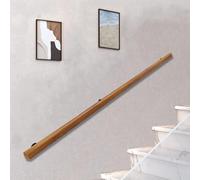 Wooden Staircase Handrail, Safe Indoor Wall Mounted Stairs Handrail, White Round Solid Wood Armrest with Stainless Steel Bracket, Suitable for Home Hospital Barrier Free Handrails (B, 200CM)