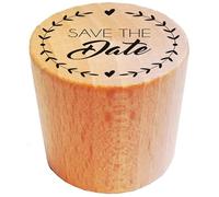 Wooden Stamp Round Saves The Date Crown FSC 100%