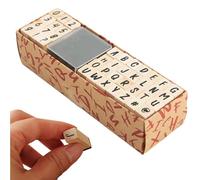 Wooden Stamp Set - 3.5x1x1cm Character Symbols Pack, Rectangular Design Imprints, Creative Printing Tool with Ink Cushion for Wedding Invitations Gift Wrapping | Photo Albums Party Greeting