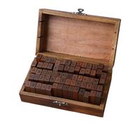Wooden Stamp Set - Engraved Wood Stamp Set, Timber Stamp Collection | Art Projects Retro Stamps Letters Numbers, Wood Stamps Vintage Seals, Crafts Decorative Stamp Set, 70 Scrapbooking Supplies