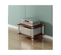 Wooden Stand, 2-Tier AV Rack, Open Shelf Display for Turntable, Amplifier, Game Console - Stylish Brown MA Tower Storage Solution