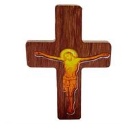 Wooden Standing Crucifix,Wall Cross Crucifix Jesus Christ Standing Cross for Table or Wall Small Crucifixion with Detachable Stand for Home Decor