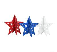 Wooden Star Decorations 3-Pack 5.5x6in Patriotic