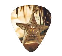 Wooden Starfish print Celluloid Guitar Plectrums for Acoustic Guitar Bass,Guitar Picks with Organizer Box