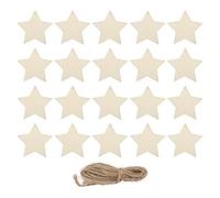 Wooden Stars for Crafts, Wooden Stars for Crafts 20 Pieces Wooden Star Ornaments Touch Stars for Crafts Non-Allergic Star Wood Chips