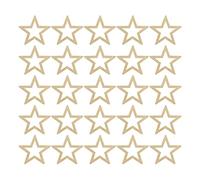 Wooden Stars Unfinished Hollow Natural Wood Slices DIY Craft Project Cutout Embellishments 25PCS