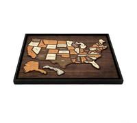 Wooden State Map Puzzle For Tracking Domestic Travel Without Electronic Devices Or Digital Dependency