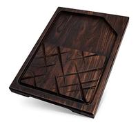 Wooden Steak Board Serving Tray 14 x 10 - Solid Oak Cutting Board - Durable Serving Board for Burger, Cheese, Barbecue, Fries - Thick Meat Platter - Natural Chopping Board - Steak Plate