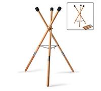 Wooden Steel Tongue Drum Stand, 2 in 1 Removable Handpan Rack, Stand or Sit Playing, Ideal for 10 to 22 Inch Drum Percussion Instrument (Size : Large)