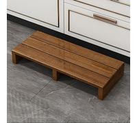 Wooden Step Stool ， 12/15cm Height, Solid Wood Mobility Footstool for High Beds, Non-Slip Top, Indoor/Outdoor Use,Space-Saving Design(Brown,100x30x12cm)