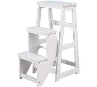Wooden Step Stool,Folding Steps Creative Solid Wood Library Ladder Stool Multifunctional Flip Foldable Design Step Stools Living Room Kitchen Changing Shoes Folding Stool