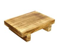Wooden Step Stool for Adults, Portable Low Sitting Footrest | Small Footstools, Wood Build, Stable Support, Bedside Use, Khaki Finish, Easy to Carry