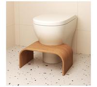Wooden Step Stool, Wood Portable Bathroom Helper, Poop Stool, Stepladder Toilet Steps, Single Footstool Posture Aid (Cherry)