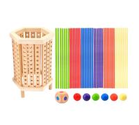 Wooden Stick Dice Game - 15x5x5cm Balance Toy, Natural Wood Educational Game, Interactive Fine Motor Skill Builder Math Counting Activity For toddler Kids | Board Play Set, For Boys Girls
