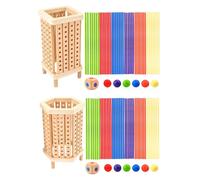 Wooden Stick Dice Game - Colorful Balance Pick Up Tower Set | Counting Toy | Fine Motor Skill Activity | Educational Board Playset For Boys Girls Age 3+ | Parent Child Interaction Party Fam