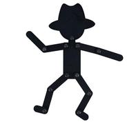 Wooden Stickman Toy With Moving Limbs Educational Puzzle Game for Kids Preschool Learning Activity Wooden Stick Man Toy with 10 or 24 Cards (Stickman with Hat)