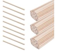 Wooden Sticks for Crafts - 120 Pieces Bulk Pack, 30 cm Long Square Wooden Sticks, Natural, Unfinished Hand Carved Dowels, Craft Supplies - For Children, Students, Adults, DIY Enthusiasts and We