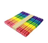 Wooden Sticks Macrame Dowel, Wooden Dowel Rods and Popsicle Sticks Multicolor Multiple Sizes Pack of 50 for DIY Crafts(Colorful 50pcs)