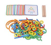 Wooden Sticks Rings Puzzle Toy, Educational Creation Learning Tool for Boys Girls, Environmental Basswood Material, Suitable for Home School Play