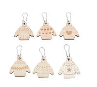 Wooden Stitch Markers Removable Lightweight Multipurpose Knitting Crocheting DIY Craft Projects Beech Wood Zinc Alloy 6Pcs 3.5x3.5cm