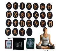 Wooden Stone for Divination, Meditation and Spiritual Guidance - Altar Divination Tools with Storage Bag and Manual, Norse Mythology Rune Set for P