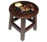 Wooden Stool Children Stool Seat Footstool Solid Wood Chair Animal Brown