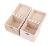 Wooden Storage Box 10x10x10cm Small Decorative Boxes for Jewelry Trinkets Natural Wood Organizer Box for Necklaces Bracelets Earrings Desktop Storage Case for Home Organization(burnt color)
