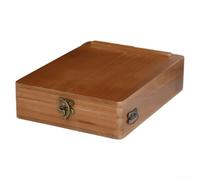 Wooden Storage Box, 25x19x6cm, Retro Nostalgic Organizer with Dividers, Sturdy Portable Case for Sketching Tools and Art Supplies(brown)