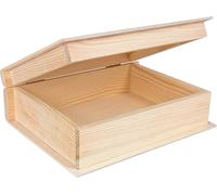 Wooden Storage Box Book Cover | 24 x 19 x 7.5 cm | Plain, Unpainted & Unfinished