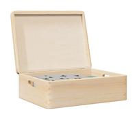 Wooden storage box natural pine 40x30x13 cm 10L hinged lid rustic keepsake gift