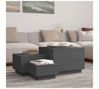 Wooden Storage Box Set 3pc Grey Solid Pine 57x55x40cm Large+Med+SmallRusticGrain