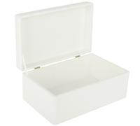 Creative Deco XXL Large White Plain Wooden Storage Box 40x30x24 cm | (+/-1 cm) | with Hinged Lid | Easter Gift Box Kitchen Storage | ROUGH & UNSANDED Wood Keepsake Memory Craft Chest