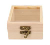 Wooden Storage Box with Hinged Lid Square Craft Container Keepsake Jewelry Organizer Case for Paint Christmas Eve Wedding Christening Memory Box Paulownia Wood(15 * 15 * 10cm)
