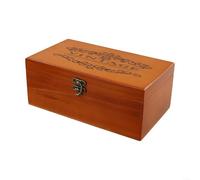 Wooden Storage Box with Lock, Vintage Keepsake Treasure Chest for Jewellery and Documents, Retro Handmade Organiser for Home Office Desk Shelf, S M L Sizes(M)