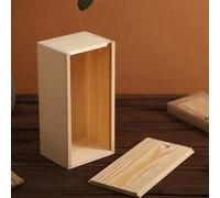 Wooden Storage Box, with Pine Pull-Out Box Sliding Cover, Wooden Box Wooden Storage Box Log Drawer for Jewellery DIY Arts Crafts Hobbies(14.5 * 7.5 * 4.5 CM)