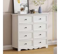 Wooden Storage Cabinet with Metal Handles, 8-Drawer Dresser Organizer for Bedroom, Hallway, Nursery, Closet