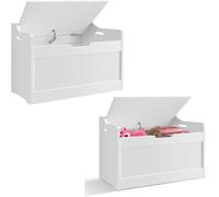 Wooden Storage Chest Trunk,Toy box,Storage Bench with Lid, 40 * 62 * 46CM, MDF Material, Easy to Clean and Insulated, for Living Room, Bedroom, Home Office and White Modern Style, Lightweight
