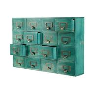 Wooden Storage Chest with 9/16 Drawers Vintage Mini Dresser Jewelry Organizer Space-Saving Storage Solution Rustic Wood Chest for Organizing Home B50cm