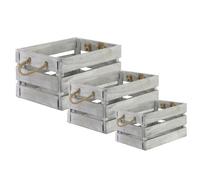 Wooden Storage Crates Set Of 3 M&w