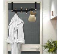 Wooden Storage Hooks Over The Door Hooks Clothes Coat Hat Towel Hanger Home Organizer Rack Bathroom Kitchen Accessories Holder(Black-8)